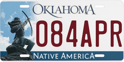 OK license plate 084APR