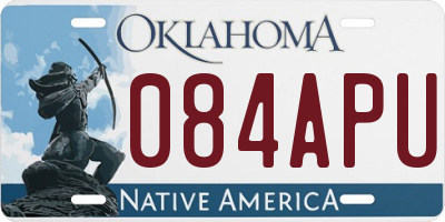 OK license plate 084APU
