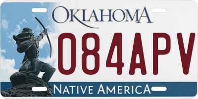 OK license plate 084APV