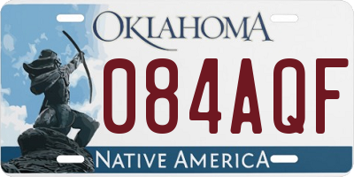 OK license plate 084AQF