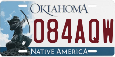 OK license plate 084AQW