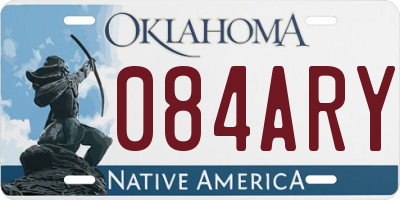 OK license plate 084ARY