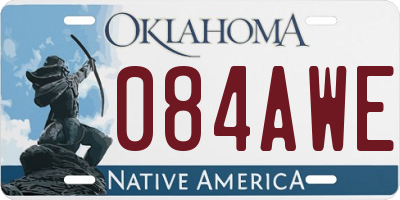 OK license plate 084AWE