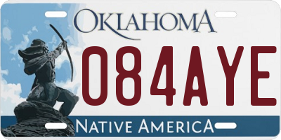 OK license plate 084AYE