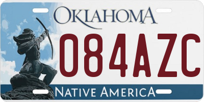 OK license plate 084AZC