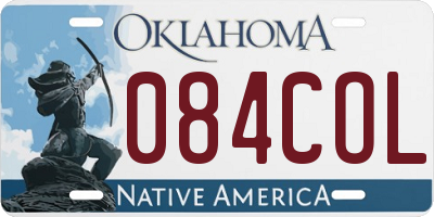 OK license plate 084COL