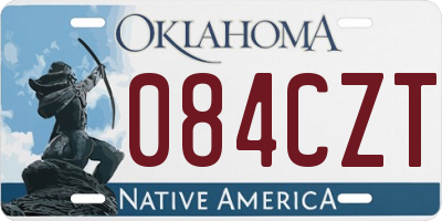 OK license plate 084CZT