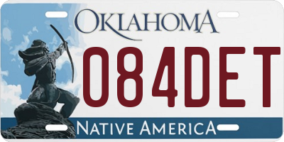 OK license plate 084DET