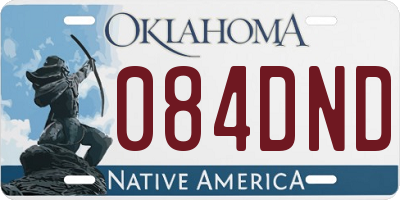 OK license plate 084DND
