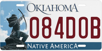 OK license plate 084DOB