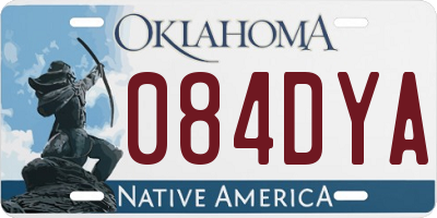 OK license plate 084DYA