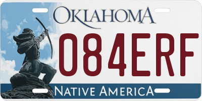 OK license plate 084ERF