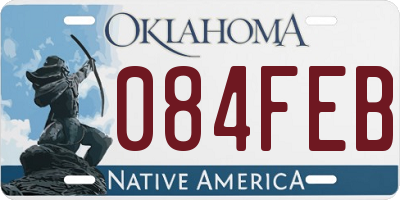OK license plate 084FEB
