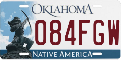 OK license plate 084FGW