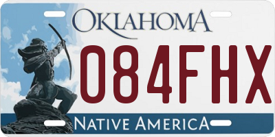 OK license plate 084FHX