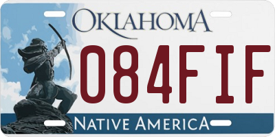 OK license plate 084FIF