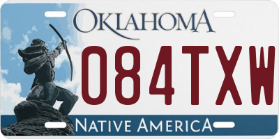 OK license plate 084TXW