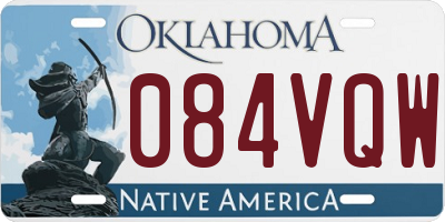OK license plate 084VQW