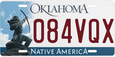 OK license plate 084VQX