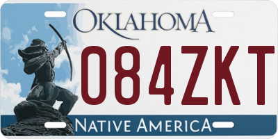 OK license plate 084ZKT