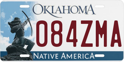 OK license plate 084ZMA