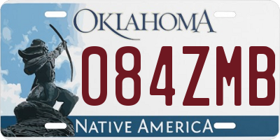 OK license plate 084ZMB