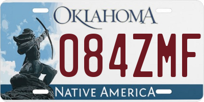 OK license plate 084ZMF