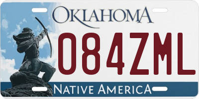 OK license plate 084ZML