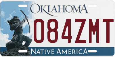 OK license plate 084ZMT