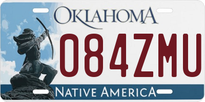 OK license plate 084ZMU