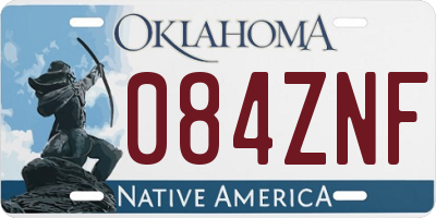 OK license plate 084ZNF