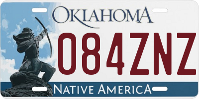 OK license plate 084ZNZ