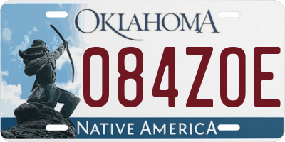 OK license plate 084ZOE