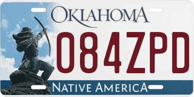 OK license plate 084ZPD