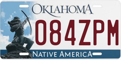 OK license plate 084ZPM