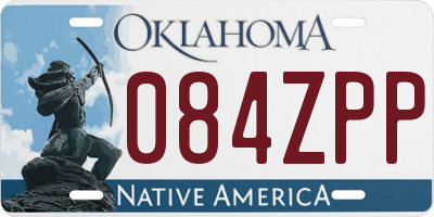 OK license plate 084ZPP
