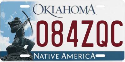OK license plate 084ZQC