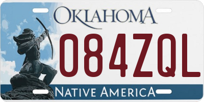 OK license plate 084ZQL