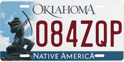OK license plate 084ZQP