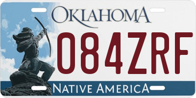 OK license plate 084ZRF