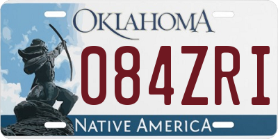 OK license plate 084ZRI