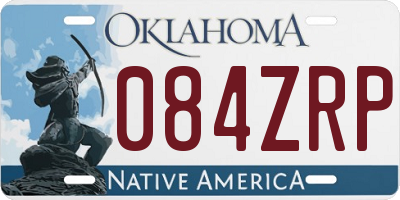 OK license plate 084ZRP