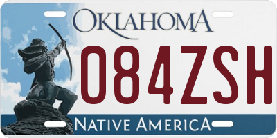 OK license plate 084ZSH