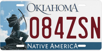 OK license plate 084ZSN
