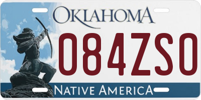 OK license plate 084ZSO
