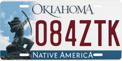 OK license plate 084ZTK