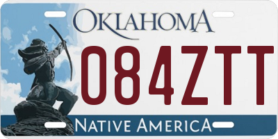 OK license plate 084ZTT