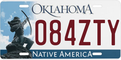 OK license plate 084ZTY