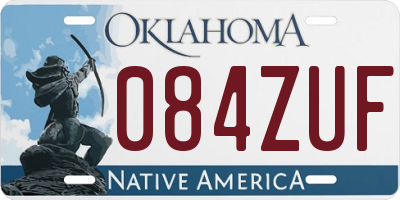 OK license plate 084ZUF