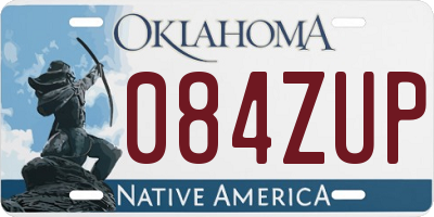 OK license plate 084ZUP